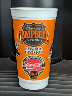Vintage NHL Campbell Conference Plastic Coca Cola Cup - Slurpee - Fountain Pop!